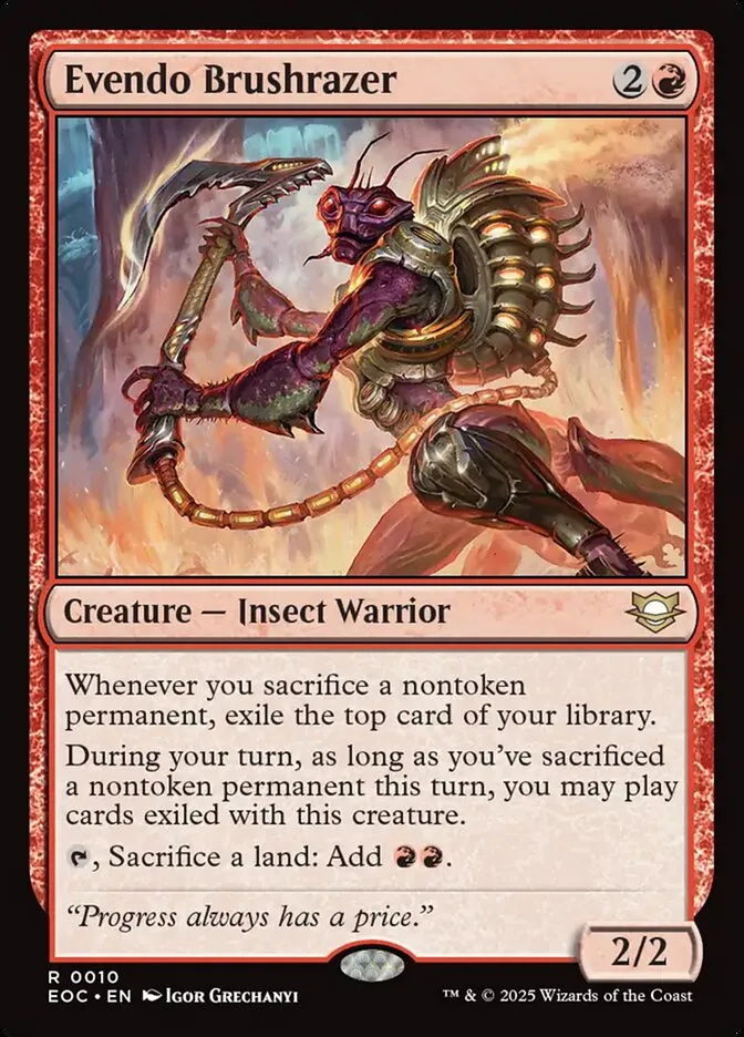 2025 Edge of Eternities Commander Evendo Brushrazer rare #10 rare card image