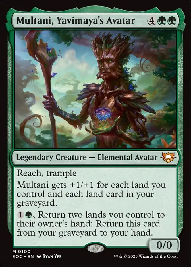 2025 Edge of Eternities Commander Multani, Yavimaya's Avatar mythic #100 mythic card image