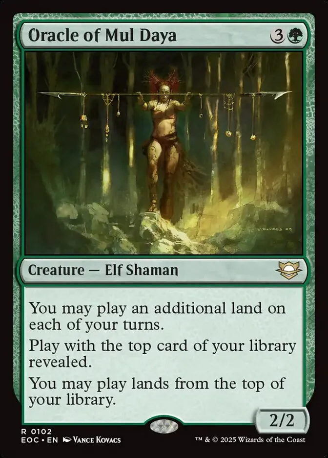 2025 Edge of Eternities Commander Oracle of Mul Daya rare #102 rare card image