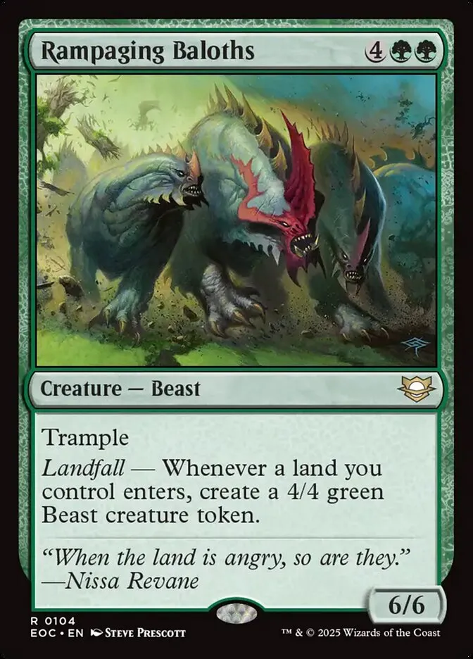 2025 Edge of Eternities Commander Rampaging Baloths rare #104 rare card image