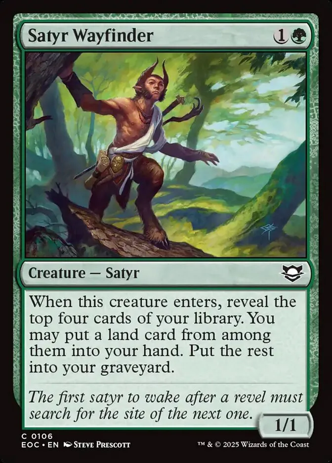 2025 Edge of Eternities Commander Satyr Wayfinder #106 common card image