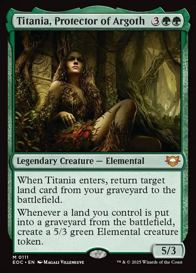 2025 Edge of Eternities Commander Titania, Protector of Argoth mythic #111 mythic card image