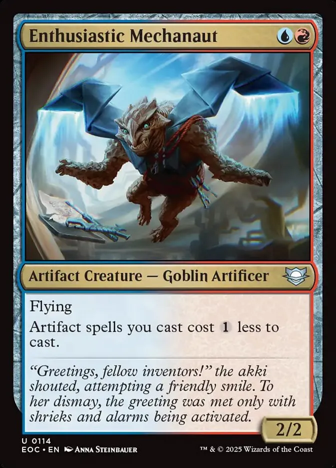 2025 Edge of Eternities Commander Enthusiastic Mechanaut uncommon #114 uncommon card image