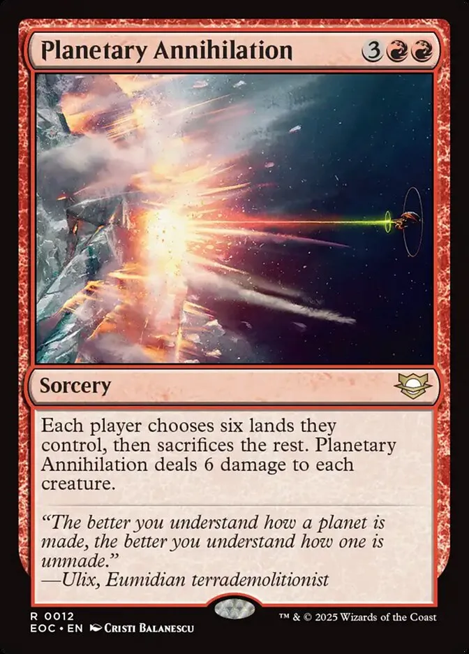 2025 Edge of Eternities Commander Planetary Annihilation rare #12 rare card image