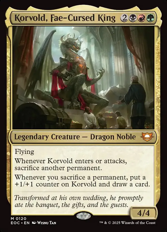 2025 Edge of Eternities Commander Korvold, Fae-Cursed King mythic #120 mythic card image