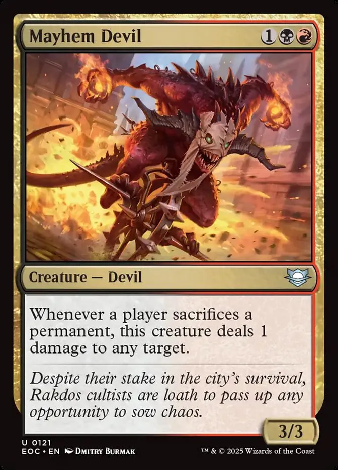 2025 Edge of Eternities Commander Mayhem Devil uncommon #121 uncommon card image