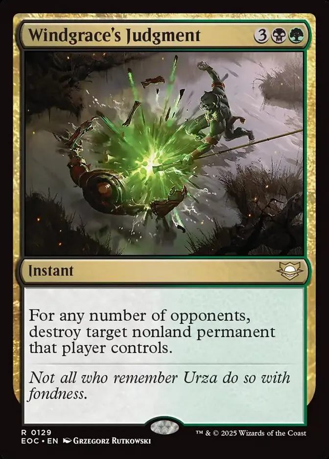 2025 Edge of Eternities Commander Windgrace's Judgment #129 rare card image
