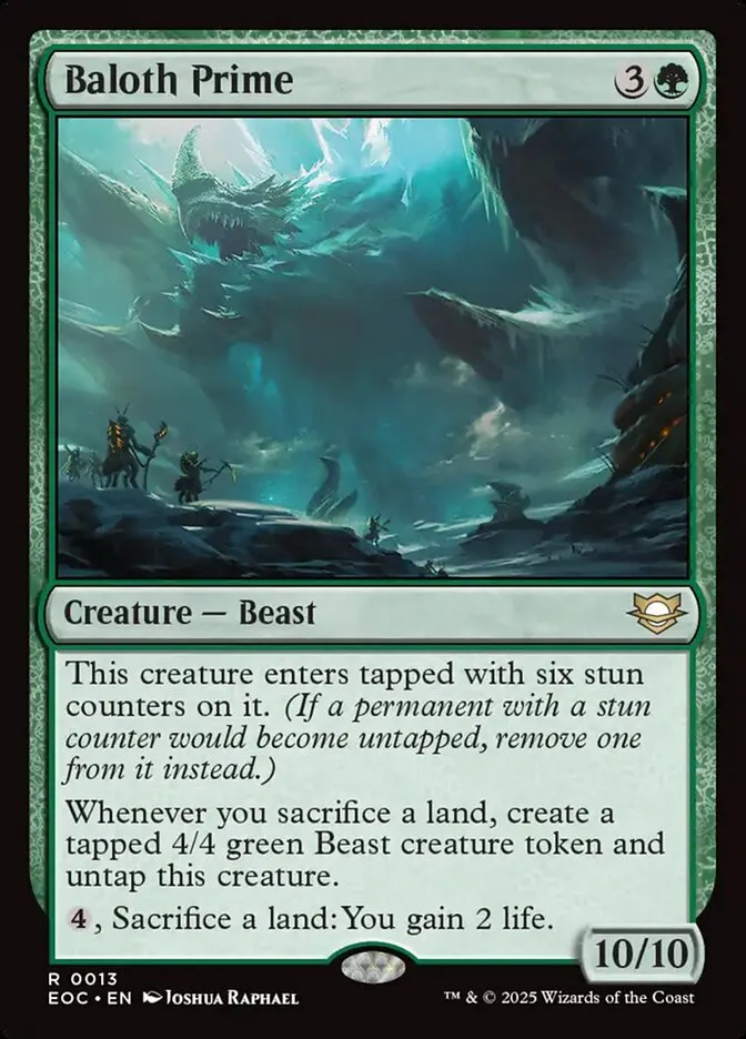 2025 Edge of Eternities Commander Baloth Prime rare #13 rare card image