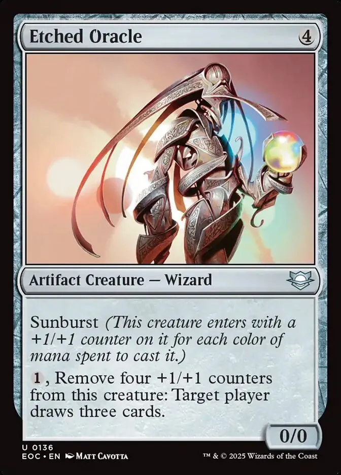 2025 Edge of Eternities Commander Etched Oracle uncommon #136 uncommon card image