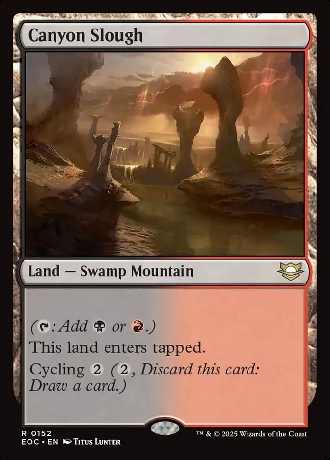 2025 Edge of Eternities Commander Canyon Slough #152 rare card image