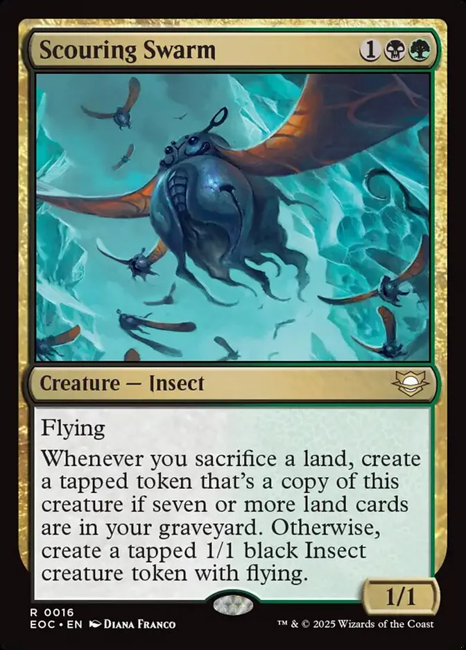 2025 Edge of Eternities Commander Scouring Swarm rare #16 rare card image