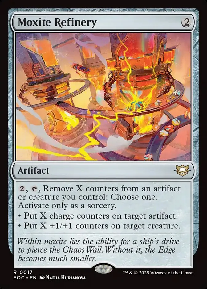 2025 Edge of Eternities Commander Moxite Refinery rare #17 rare card image