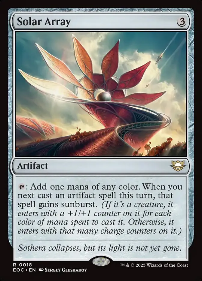 2025 Edge of Eternities Commander Solar Array rare #18 rare card image