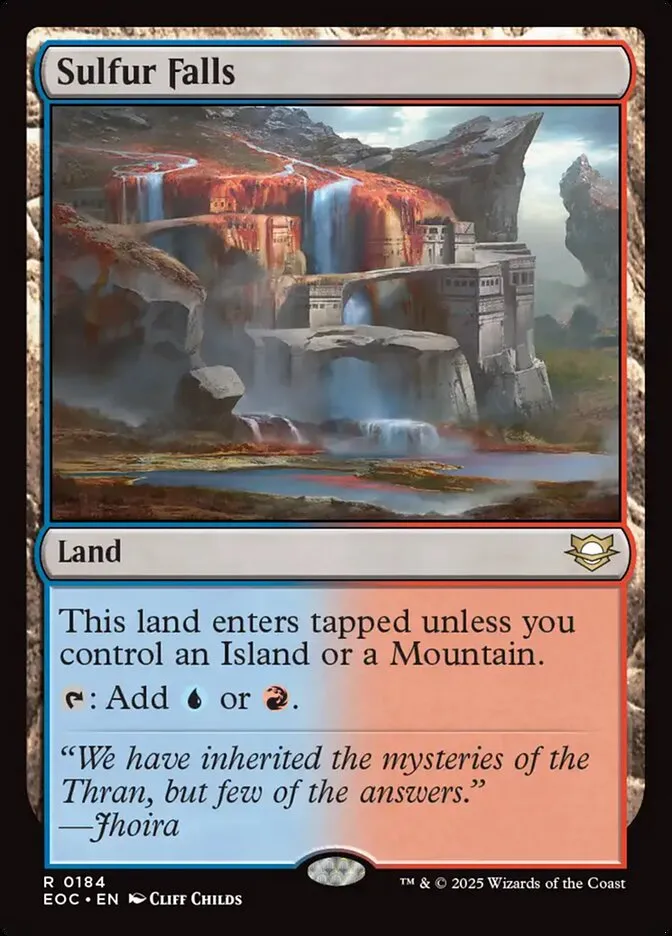 2025 Edge of Eternities Commander Sulfur Falls #184 rare card image