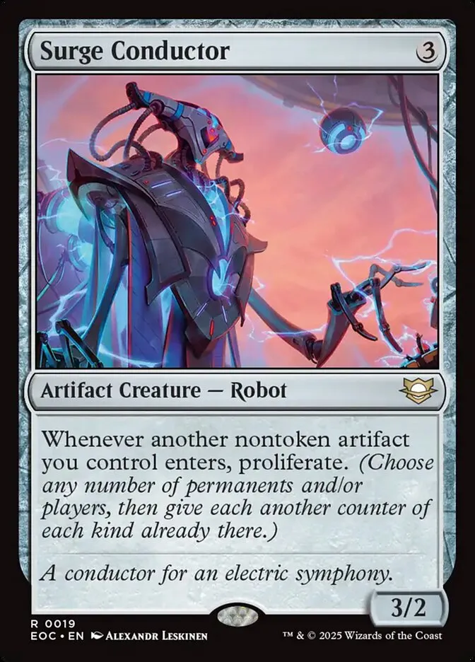 2025 Edge of Eternities Commander Surge Conductor rare #19 rare card image