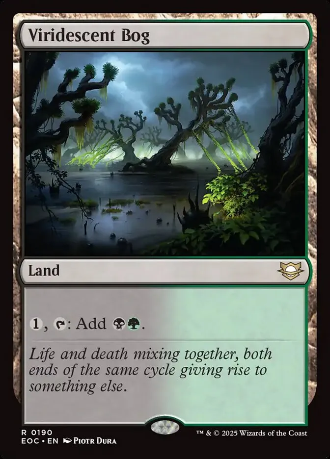 2025 Edge of Eternities Commander Viridescent Bog #190 rare card image