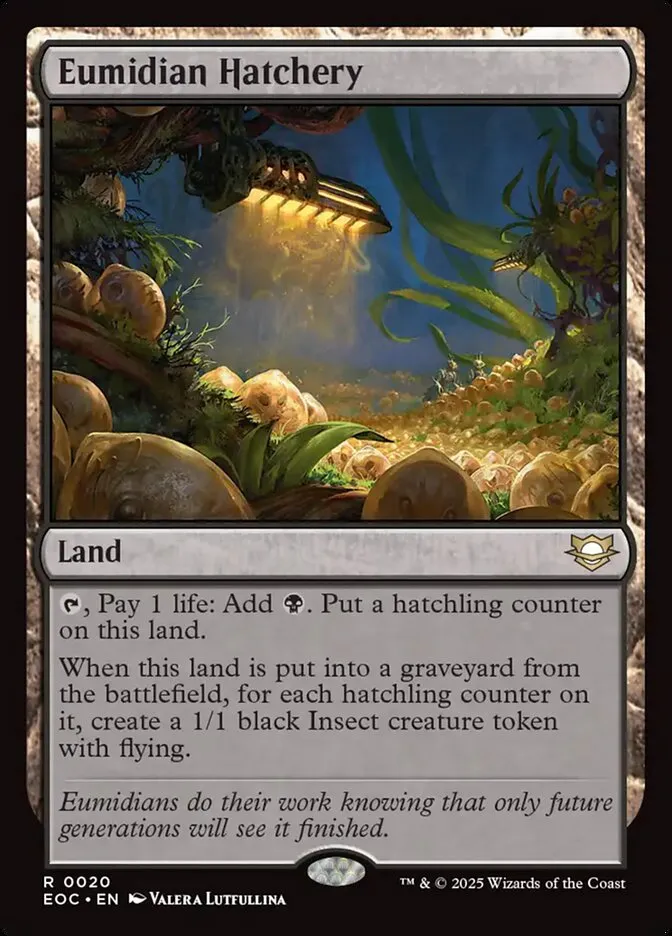 2025 Edge of Eternities Commander Eumidian Hatchery rare #20 rare card image