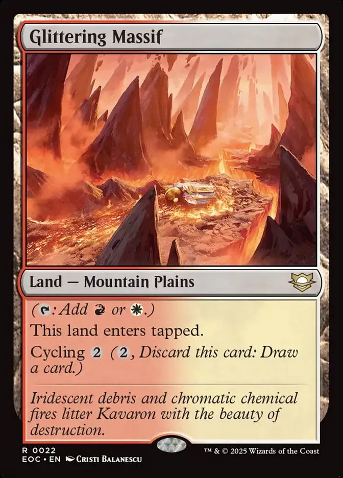 2025 Edge of Eternities Commander Glittering Massif rare #22 rare card image