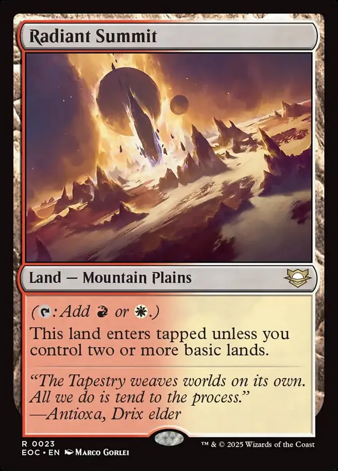 2025 Edge of Eternities Commander Radiant Summit rare #23 rare card image