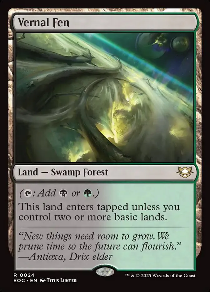 2025 Edge of Eternities Commander Vernal Fen rare #24 rare card image