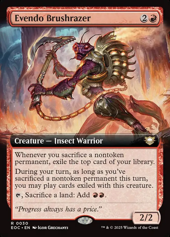 2025 Edge of Eternities Commander Evendo Brushrazer rare #30 rare card image