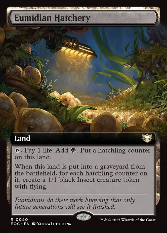 2025 Edge of Eternities Commander Eumidian Hatchery rare #40 rare card image