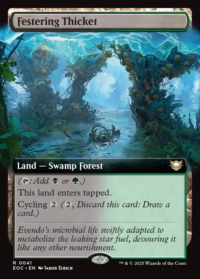 2025 Edge of Eternities Commander Festering Thicket rare #41 rare card image