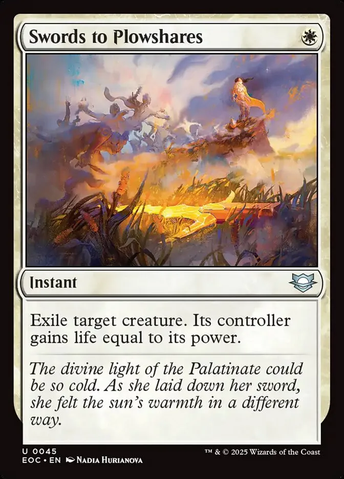 2025 Edge of Eternities Commander Swords to Plowshares uncommon #45 uncommon card image