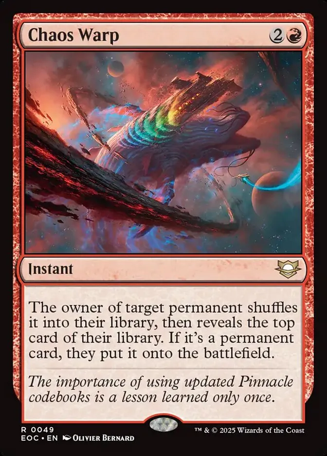 2025 Edge of Eternities Commander Chaos Warp rare #49 rare card image