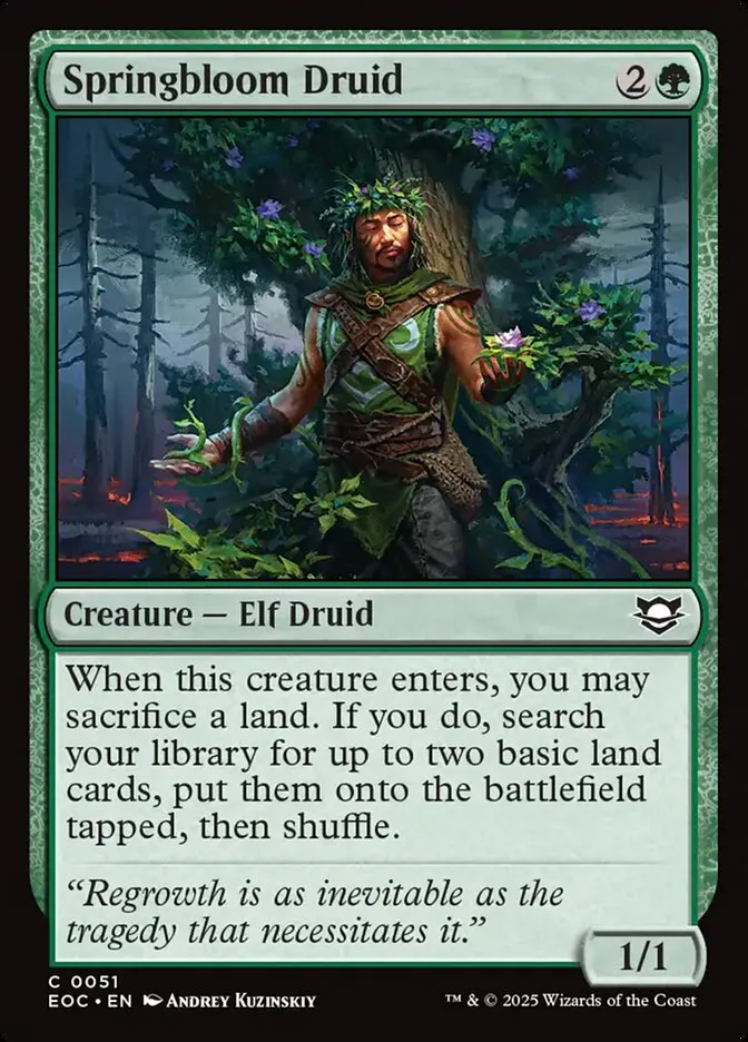 2025 Edge of Eternities Commander Springbloom Druid common #51 common card image