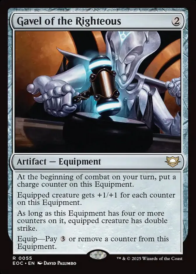 2025 Edge of Eternities Commander Gavel of the Righteous rare #55 rare card image
