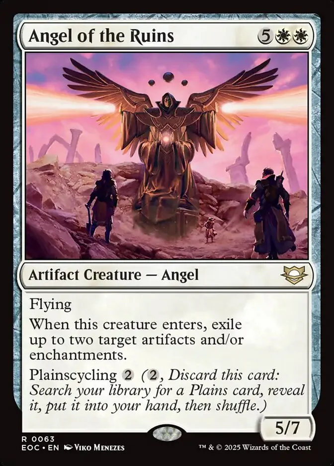 2025 Edge of Eternities Commander Angel of the Ruins rare #63 rare card image