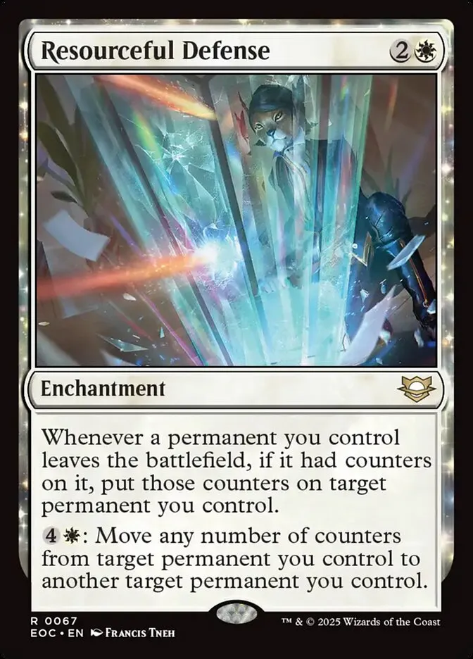 2025 Edge of Eternities Commander Resourceful Defense rare #67 rare card image