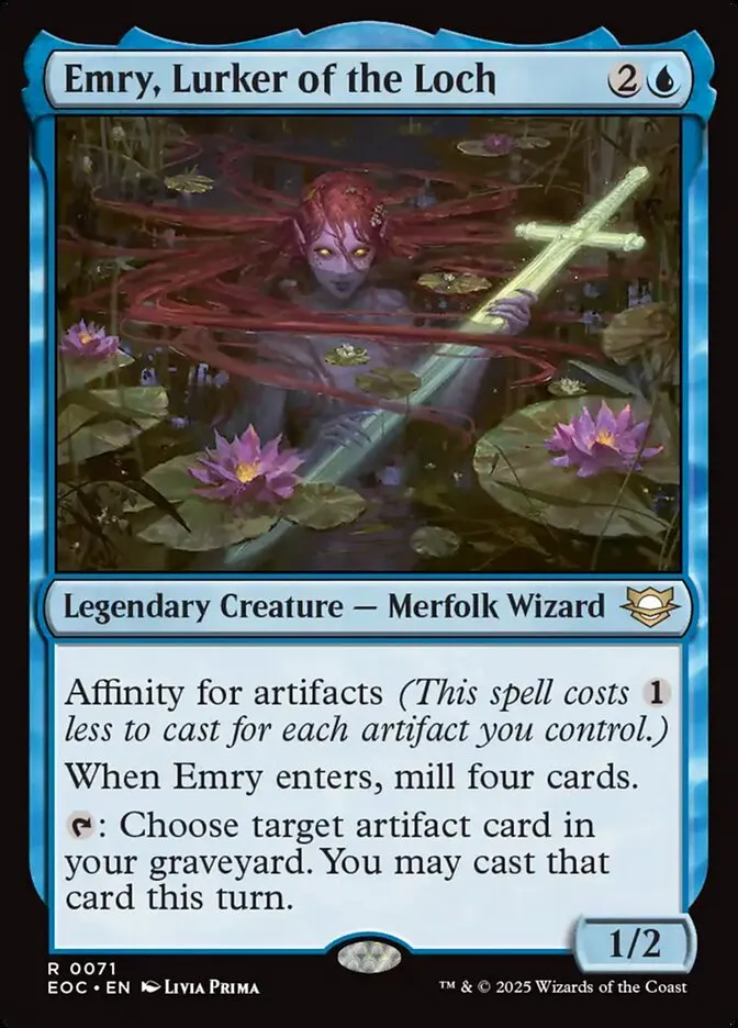 2025 Edge of Eternities Commander Emry, Lurker of the Loch rare #71 rare card image