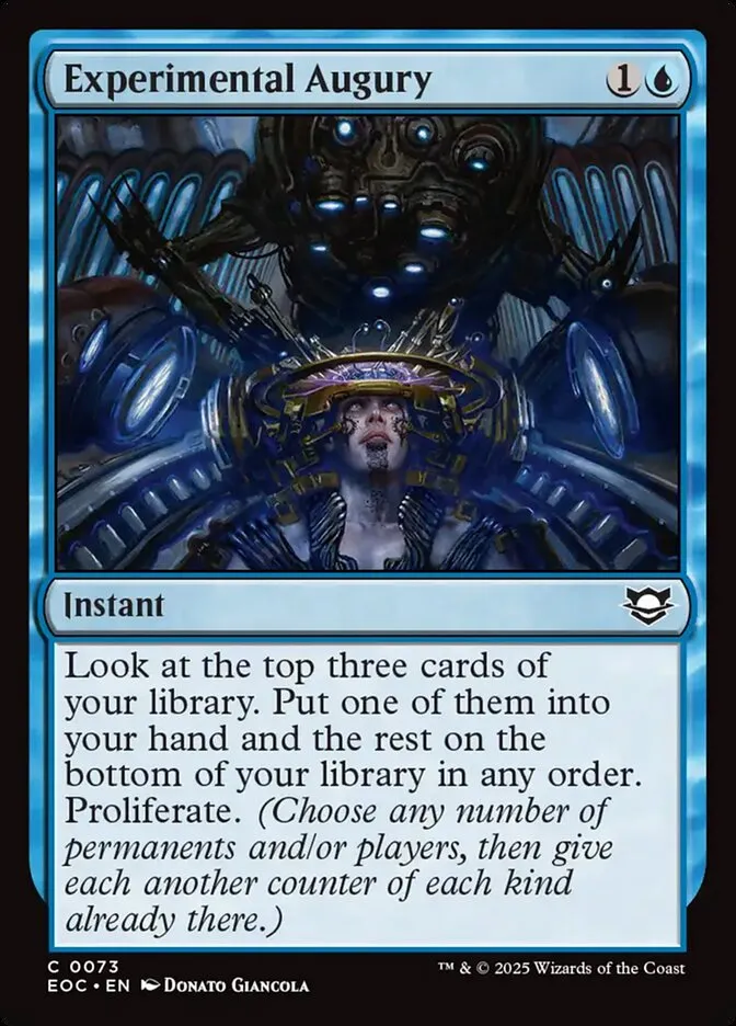 2025 Edge of Eternities Commander Experimental Augury common #73 common card image