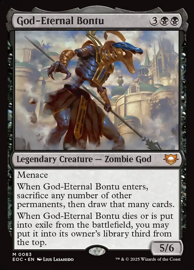 2025 Edge of Eternities Commander God-Eternal Bontu mythic #83 mythic card image