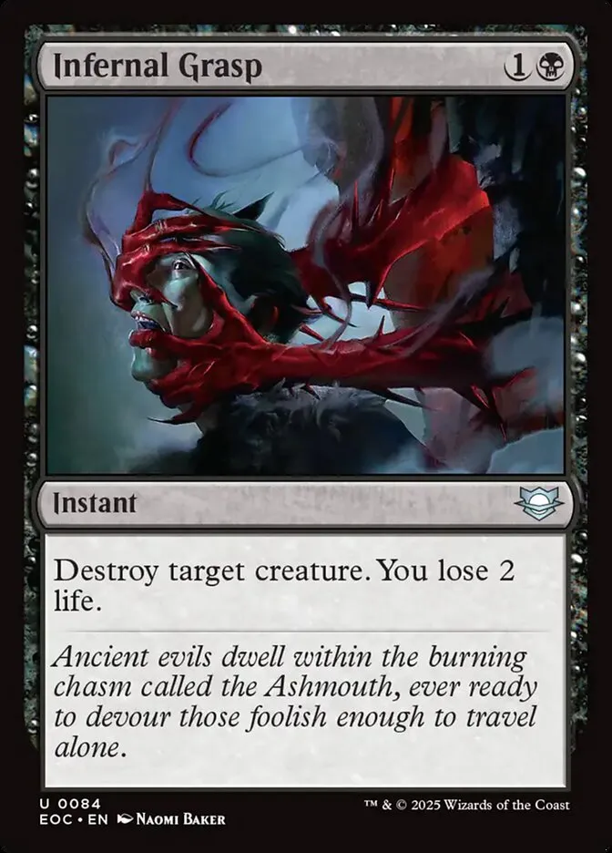 2025 Edge of Eternities Commander Infernal Grasp uncommon #84 uncommon card image