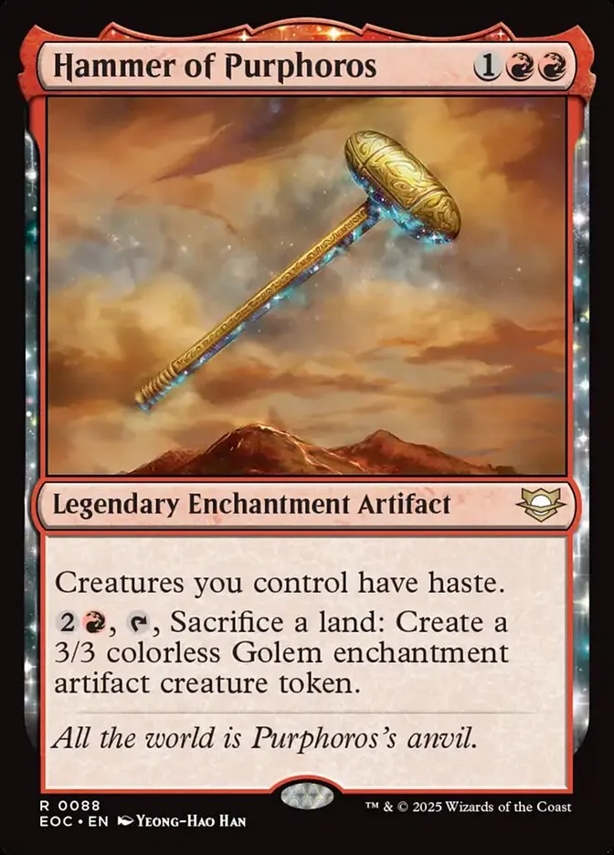 2025 Edge of Eternities Commander Hammer of Purphoros #88 rare card image