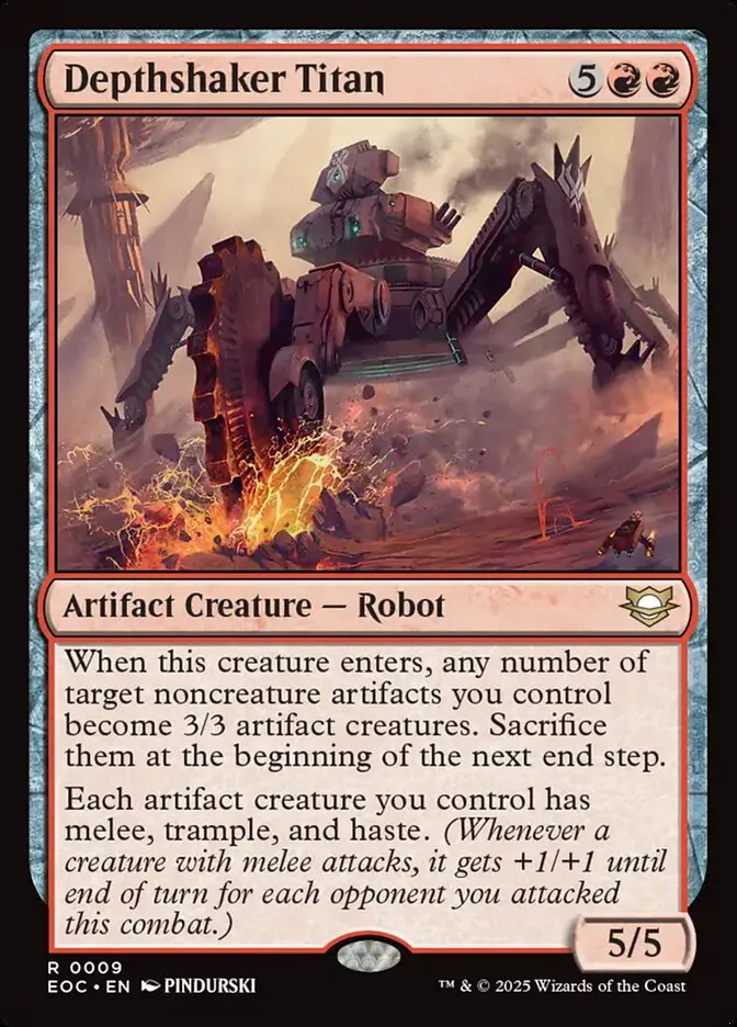 2025 Edge of Eternities Commander Depthshaker Titan rare #9 rare card image