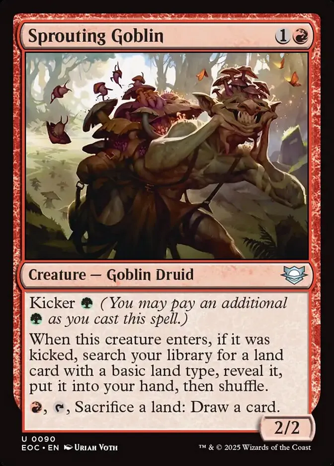 2025 Edge of Eternities Commander Sprouting Goblin uncommon #90 uncommon card image