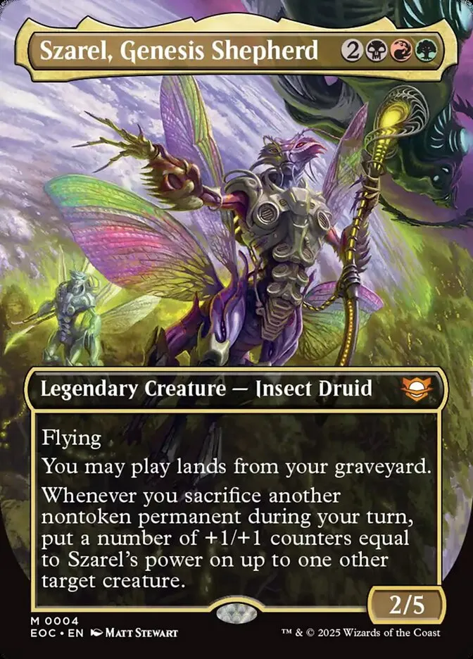 2025 Edge of Eternities Commander Szarel, Genesis Shepherd mythic #4 mythic card image