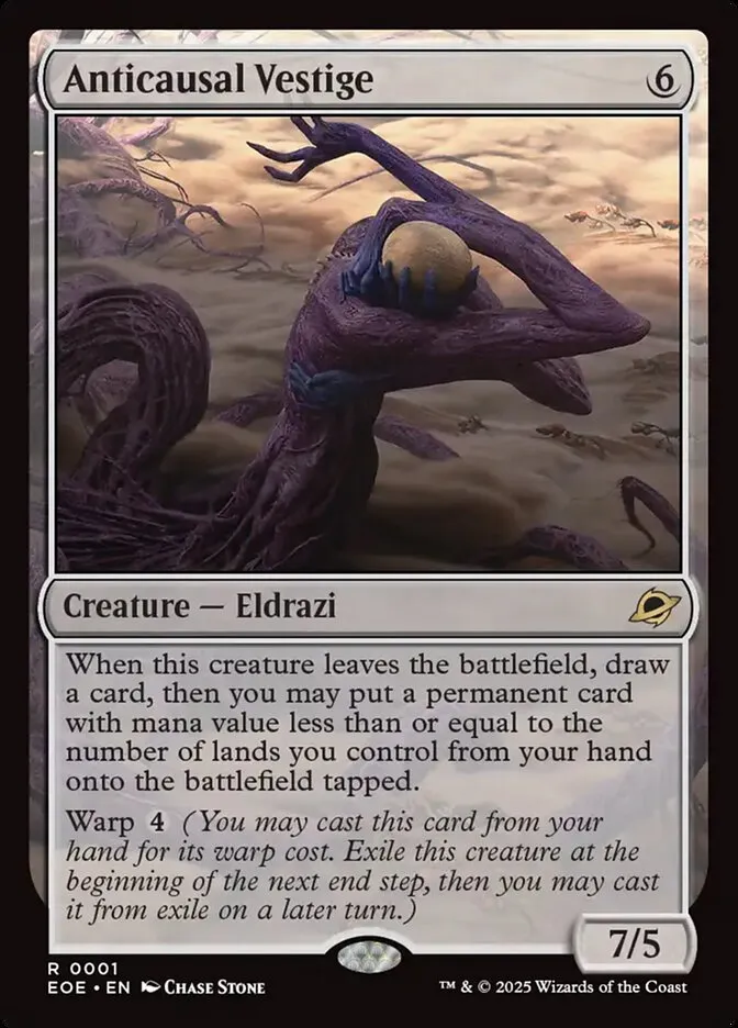 2025 Edge of Eternities Anticausal Vestige rare #1 rare card image