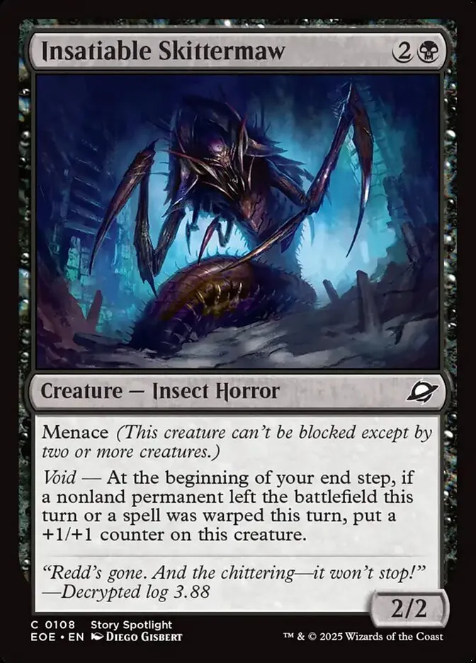 2025 Edge of Eternities Insatiable Skittermaw #108 common card image