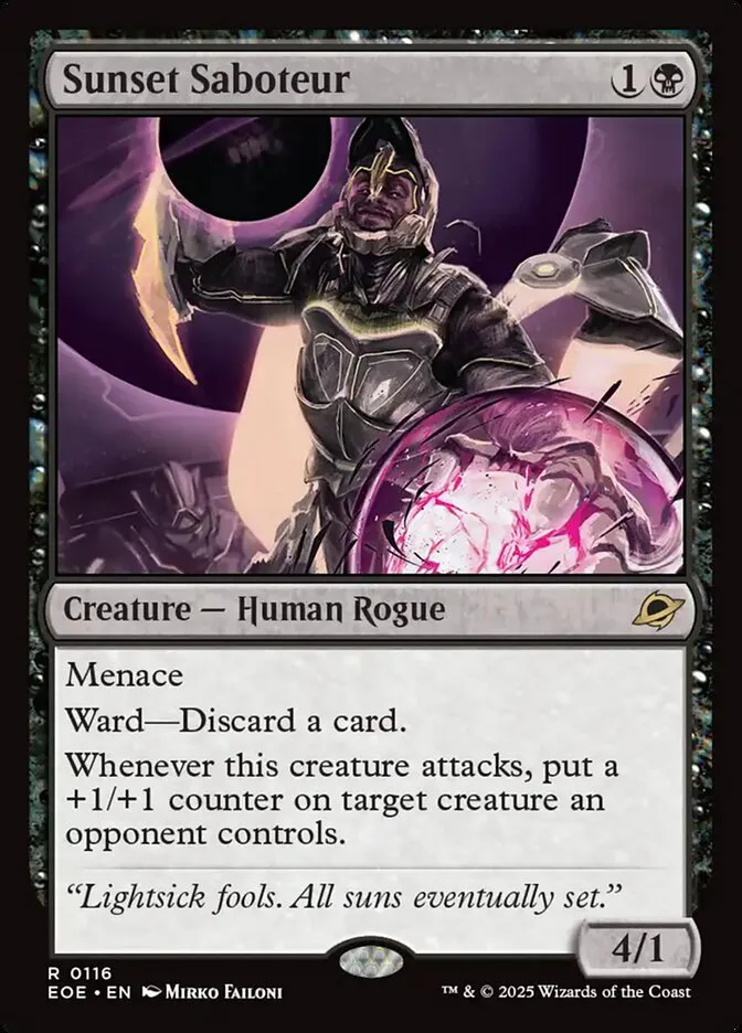 2025 Edge of Eternities Sunset Saboteur #116 rare card image