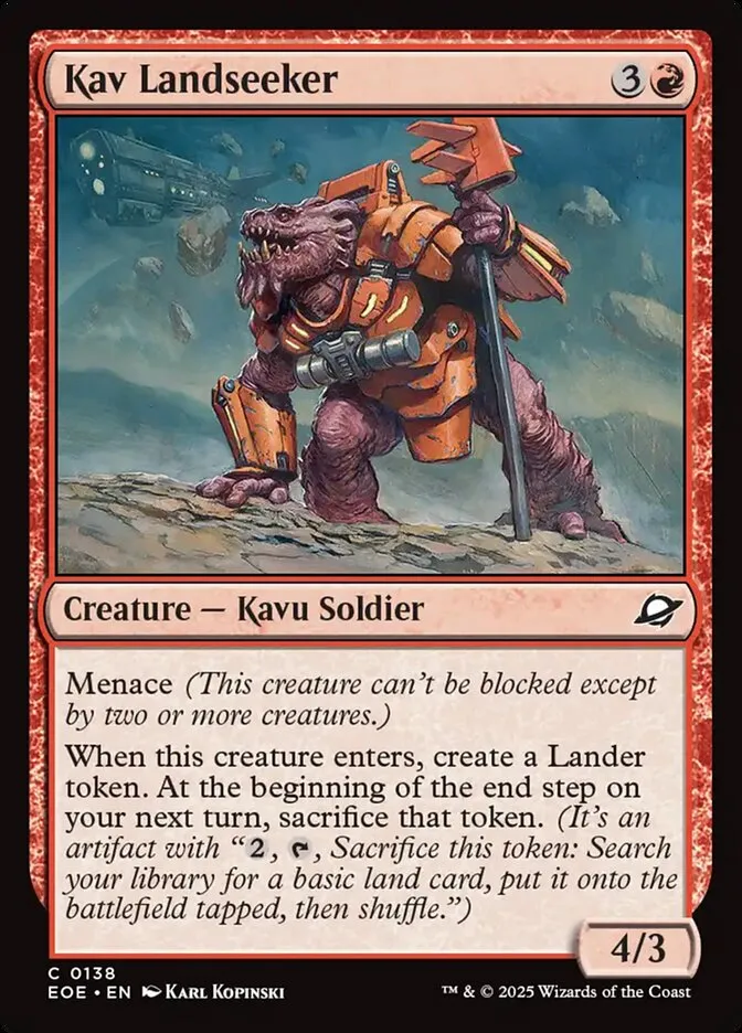 2025 Edge of Eternities Kav Landseeker #138 common card image