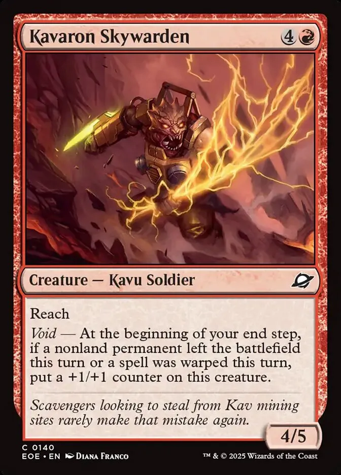 2025 Edge of Eternities Kavaron Skywarden #140 common card image