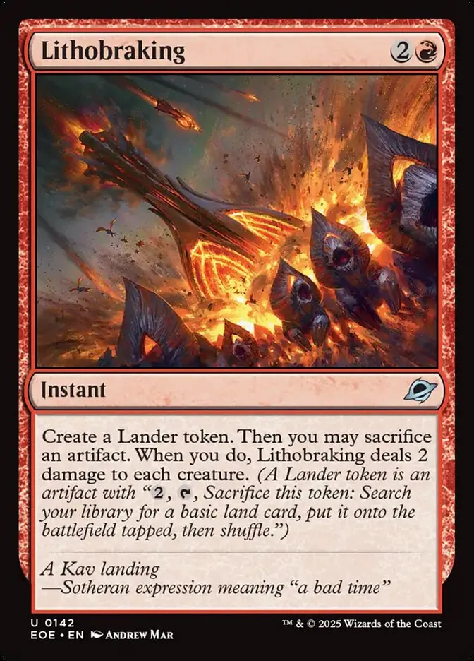 2025 Edge of Eternities Lithobraking #142 uncommon card image