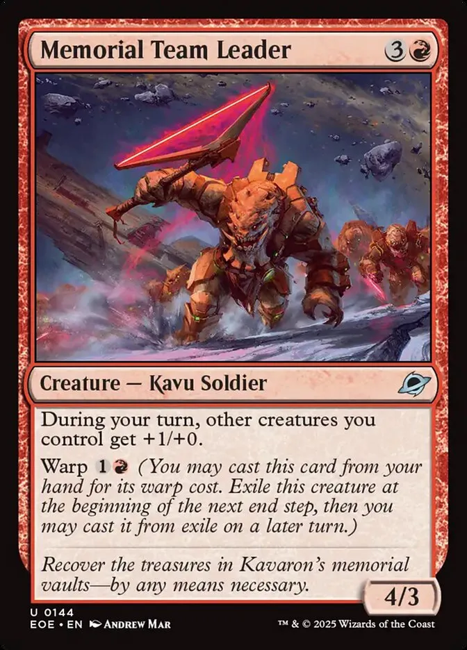 2025 Edge of Eternities Memorial Team Leader #144 uncommon card image
