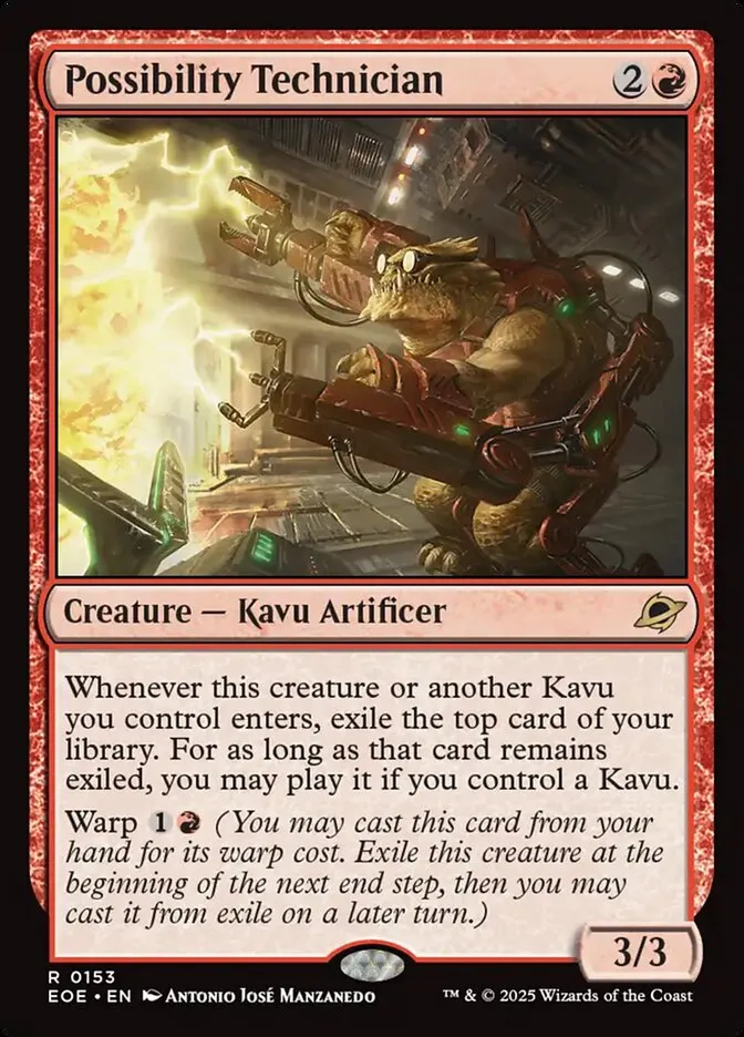 2025 Edge of Eternities Possibility Technician #153 rare card image
