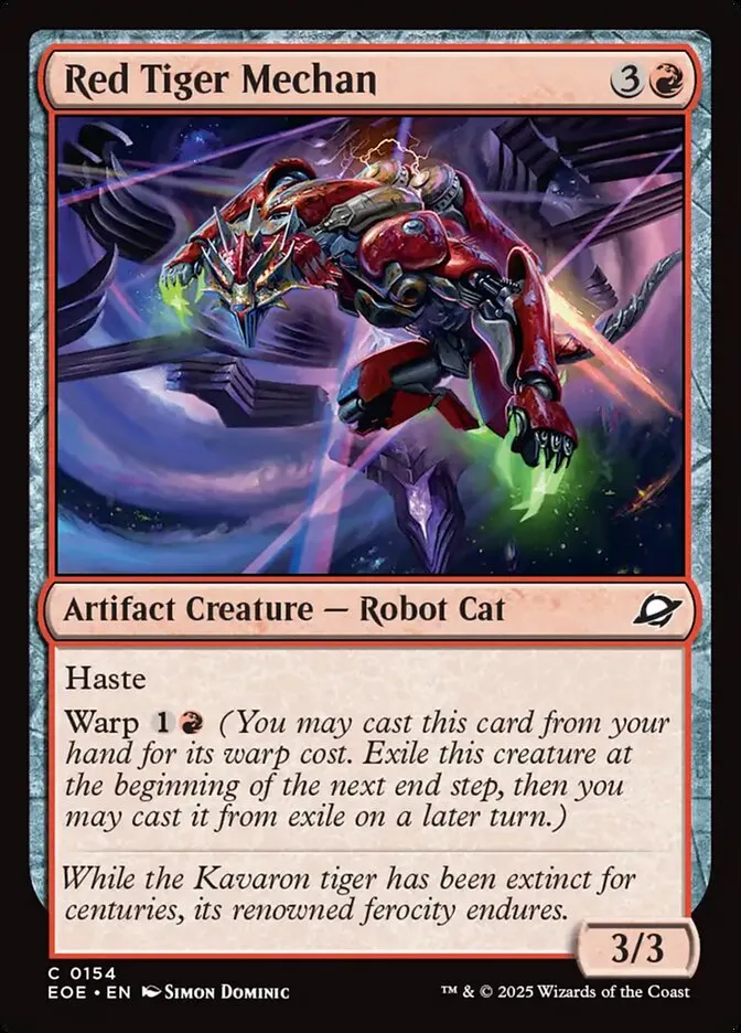 2025 Edge of Eternities Red Tiger Mechan #154 common card image